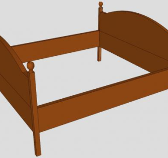 宜家古董双床SU模型下载_sketchup草图大师SKP模型