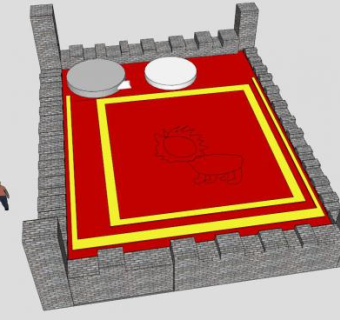 国王城堡四柱床SU模型下载_sketchup草图大师SKP模型