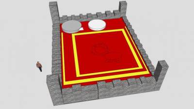 国王城堡四柱床SU模型下载_sketchup草图大师SKP模型