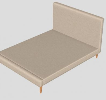 棕色软垫平板床SU模型下载_sketchup草图大师SKP模型