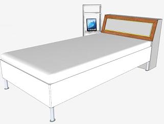 卧室家具<em>软包床</em>SU模型下载_sketchup草图大师SKP模型
