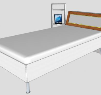 卧室家具软包床SU模型下载_sketchup草图大师SKP模型