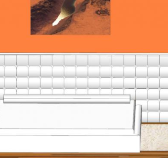 现代卧室白色双人床SU模型下载_sketchup草图大师SKP模型