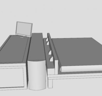 白色家具套装双人床SU模型下载_sketchup草图大师SKP模型