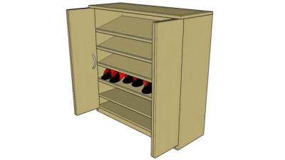 土黄色鞋柜鞋架SU模型下载_sketchup草图大师SKP模型