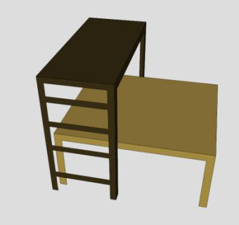 实木地堡床SU模型下载_sketchup草图大师SKP模型