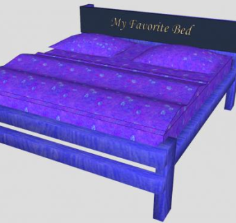 卡夫家具双人床SU模型下载_sketchup草图大师SKP模型