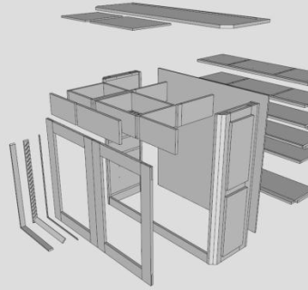 多彩的松鞋柜SU模型下载_sketchup草图大师SKP模型