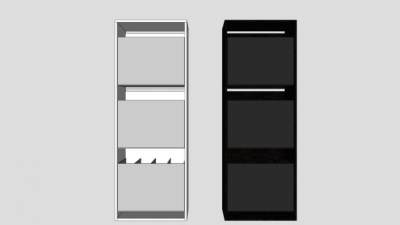 欧式黑白两色鞋柜SU模型下载_sketchup草图大师SKP模型