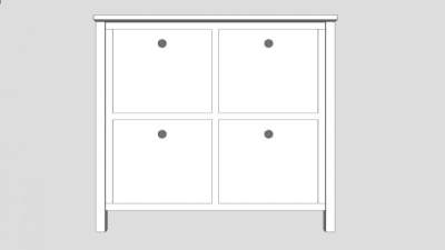 宜家抽屉式鞋柜SU模型下载_sketchup草图大师SKP模型