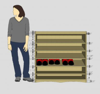 塔斯马尼亚橡木鞋柜SU模型下载_sketchup草图大师SKP模型