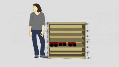 塔斯马尼亚橡木鞋柜SU模型下载_sketchup草图大师SKP模型