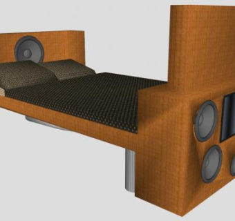 实木板式床双人床SU模型下载_sketchup草图大师SKP模型