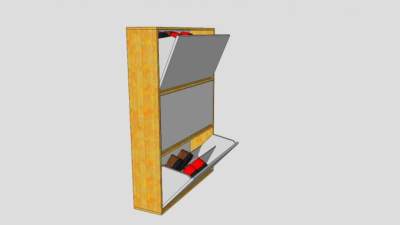 现代翻斗鞋柜SU模型下载_sketchup草图大师SKP模型