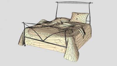 欧式软床双人床SU模型下载_sketchup草图大师SKP模型