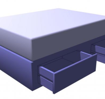 皮艺软床家具储物床SU模型下载_sketchup草图大师SKP模型