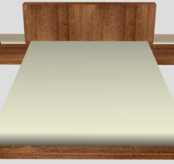 实木板式双人床SU模型下载_sketchup草图大师SKP模型