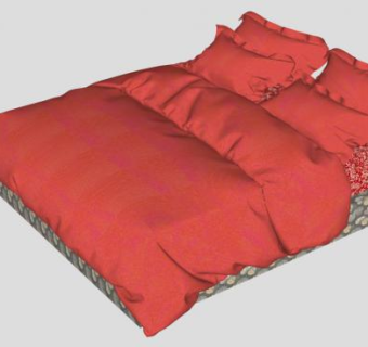 日床双人床SU模型下载_sketchup草图大师SKP模型