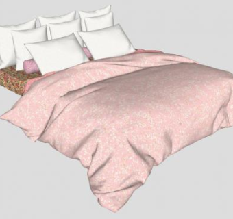 板式床纹理平板床SU模型下载_sketchup草图大师SKP模型