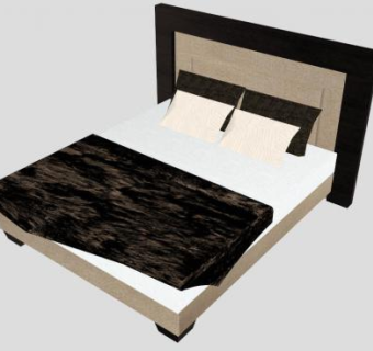 现代家具双人床SU模型下载_sketchup草图大师SKP模型