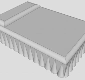 现代白色软床SU模型下载_sketchup草图大师SKP模型