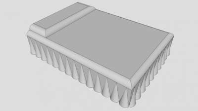 现代白色软床SU模型下载_sketchup草图大师SKP模型