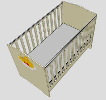 婴儿床小熊维尼SU模型下载_sketchup草图大师SKP模型