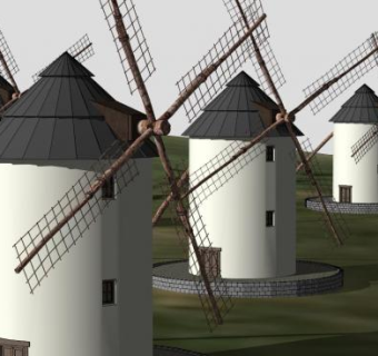 风车风力发电的SU模型_su模型下载 草图大师模型_SKP模型