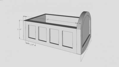 白色娃娃床SU模型下载_sketchup草图大师SKP模型