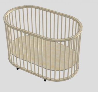 围栏婴儿床SU模型下载_sketchup草图大师SKP模型