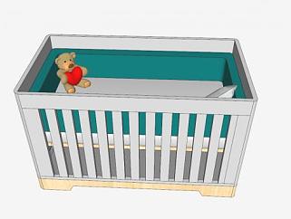 <em>儿童床</em>婴儿床SU模型下载_sketchup草图大师SKP模型