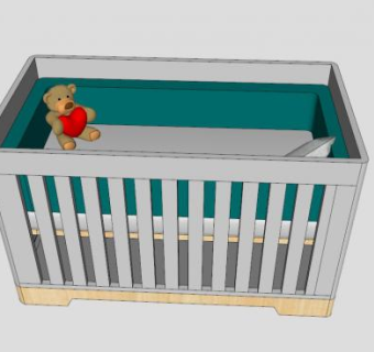 儿童床婴儿床SU模型下载_sketchup草图大师SKP模型