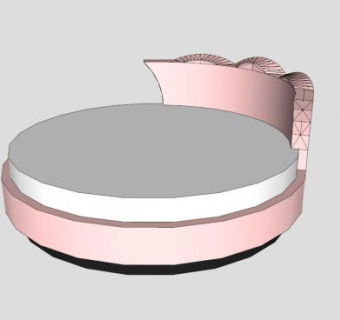 欧式圆床SU模型下载_sketchup草图大师SKP模型