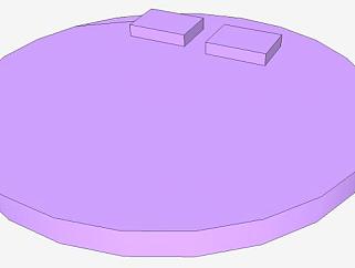 <em>紫色</em>圆月床圆床SU模型下载_sketchup草图大师SKP模型