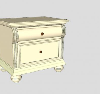 古董式床头柜SU模型下载_sketchup草图大师SKP模型