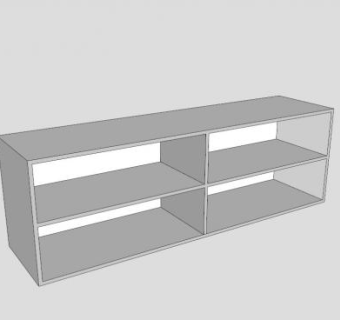 简约风格白色鞋柜SU模型下载_sketchup草图大师SKP模型