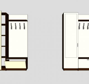 多功能组合鞋柜SU模型下载_sketchup草图大师SKP模型
