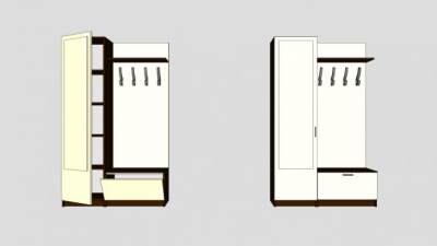 多功能组合鞋柜SU模型下载_sketchup草图大师SKP模型