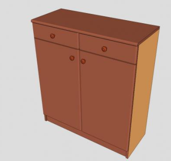 有抽屉的简易鞋柜SU模型下载_sketchup草图大师SKP模型