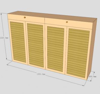 黄色玄关鞋柜SU模型下载_sketchup草图大师SKP模型