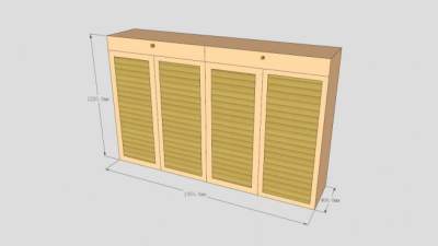 黄色玄关鞋柜SU模型下载_sketchup草图大师SKP模型