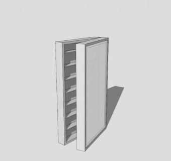 壁挂式灰色鞋柜SU模型下载_sketchup草图大师SKP模型