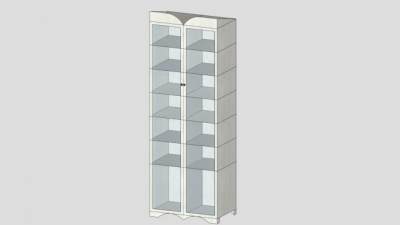 磨砂玻璃门的鞋柜SU模型下载_sketchup草图大师SKP模型