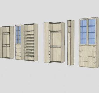 现代鞋柜合集SU模型下载_sketchup草图大师SKP模型