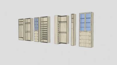 现代鞋柜合集SU模型下载_sketchup草图大师SKP模型