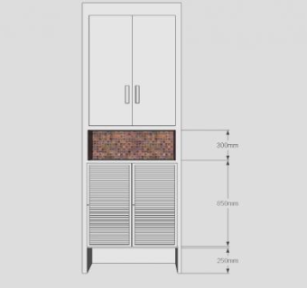 入户鞋柜加储物柜SU模型下载_sketchup草图大师SKP模型