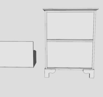 白色小型鞋柜SU模型下载_sketchup草图大师SKP模型