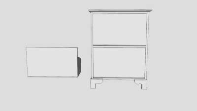 白色小型鞋柜SU模型下载_sketchup草图大师SKP模型