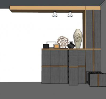 组合式鞋柜SU模型下载_sketchup草图大师SKP模型