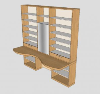 化妆品柜和鞋柜SU模型下载_sketchup草图大师SKP模型